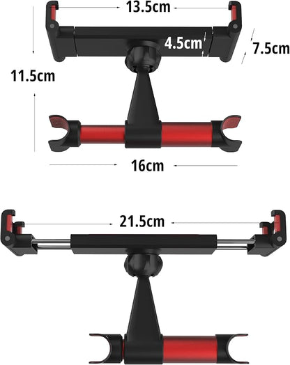Car Backseat Headrest Tablet Holder Mount Cellphone Stand 360° Swivel Rotating Angle Compatible with ipad/Plus/pro/All 4.7-10.5" Cellphones and Tablet