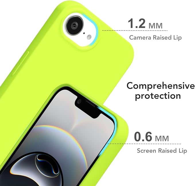 for iPhone 17e 16e Case Silicone Compatible with Magsafe Case, Ultra Slim Thin Magnetic Phone Cases Mag Safe, Cute Soft Rubber Gel TPU Matte Plain Wireless Charging Cover for Women, Neon Green