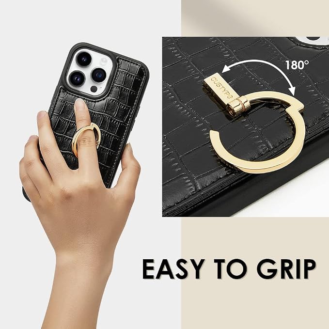 CUSTYPE for iPhone 12 Pro Max Case Wallet with Card Holder, Ring Holder Stand Card Slots Case,Flip Leather Wallet Case with Wallet Protective for iPhone 12Pro max 6.7 "-Black