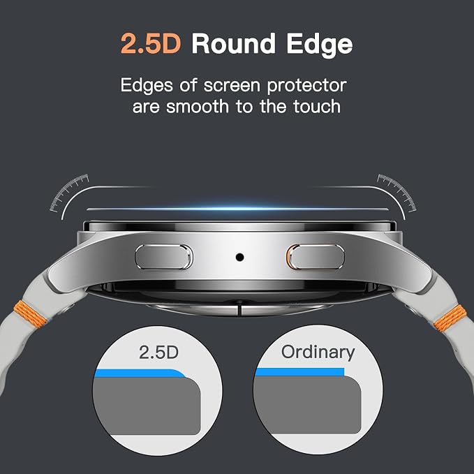 JETech Screen Protector for Samsung Galaxy Watch 7/6 44mm, 3-Pack | Tempered Glass Protection, HD Clear, Anti-Scratch Design