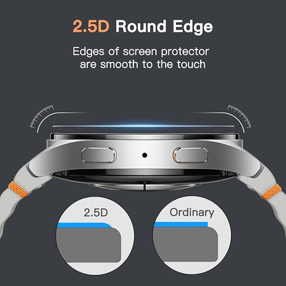 JETech Screen Protector for Samsung Galaxy Watch 7/6 44mm, 3-Pack | Tempered Glass Protection, HD Clear, Anti-Scratch Design