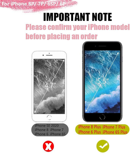 Battery Case for iPhone 8 Plus / 7 Plus / 6S Plus / 6 Plus, 6000mAh Rechargeable Extended Battery Charging/Charger Case, Adds 1.5X Extra Juice, Supports Wired Headphones