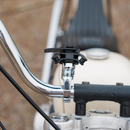 Quad Lock Handlebar Motorcycle Phone Mount PRO Chrome Kit with Vibration Dampener and MAG Universal Adaptor