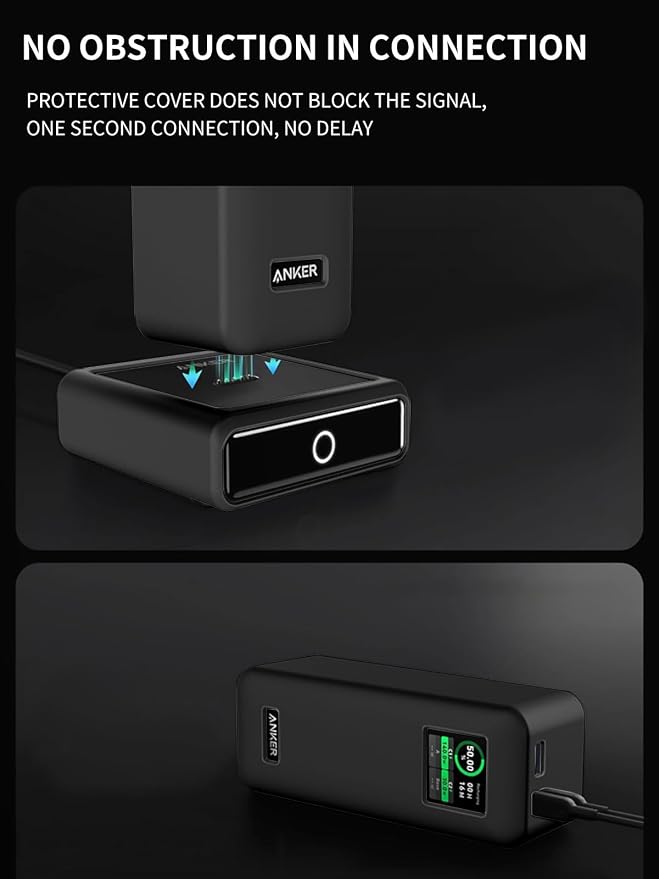 Case for Anker Prime 27,650mAh Power Bank (250W) with 100W Charging Base,Soft Skin Silicone Case Cover with Lanyard，Full Protective Case for -Black