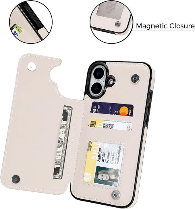 uCOLOR for iPhone 17 Wallet Case with Card Holder PU Leather RFID Blocking Design iPhone 17 flip case for Women Men Magnetic Clasp Kickstand Design 6.3 inch (Desert Flowers)