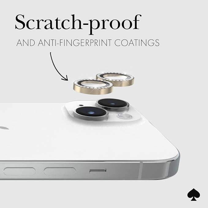kate spade new york iPhone 15 / iPhone 15 Plus Camera Lens Protector with Aluminum Ring - Crystal