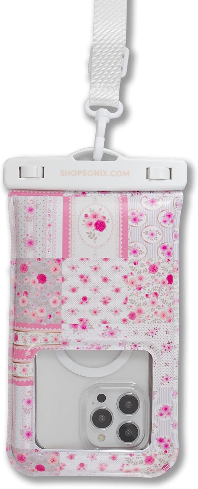 Sonix Waterproof Phone Pouch - Floating Phone Case Dry Bag w/Crossbody Lanyard - Beach Cruise Travel Essentials - Compatible w/All Devices, Touchscreen Friendly | Patchwork Cottage