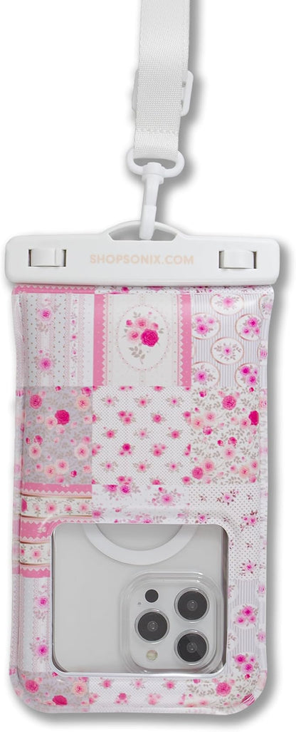 Sonix Waterproof Phone Pouch - Floating Phone Case Dry Bag w/Crossbody Lanyard - Beach Cruise Travel Essentials - Compatible w/All Devices, Touchscreen Friendly | Patchwork Cottage