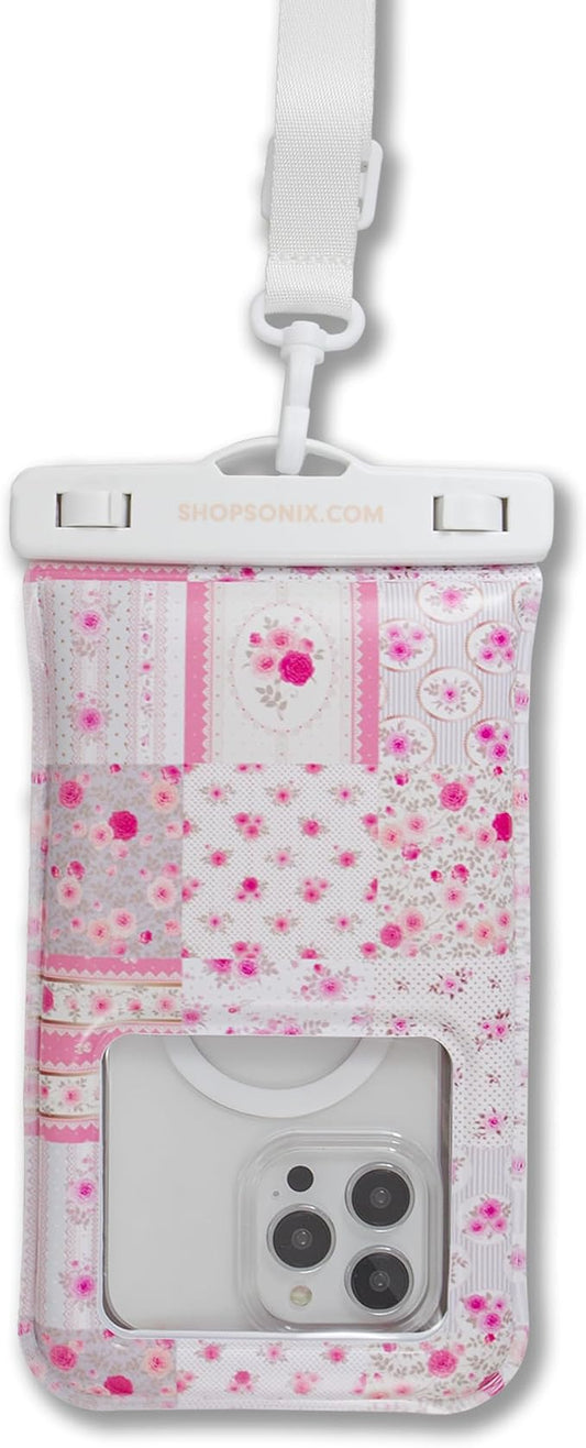 Sonix Waterproof Phone Pouch - Floating Phone Case Dry Bag w/Crossbody Lanyard - Beach Cruise Travel Essentials - Compatible w/All Devices, Touchscreen Friendly | Patchwork Cottage