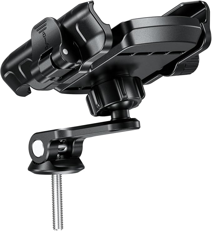 BRCOVAN Bike Fork Stem Phone Mount Holder [Camera Friendly] [1s Lock & Release] Adjustable Bicycle Headset Top Cap Cellphone Cradle with Solid Aluminum Mounting Base Fit 5.4'' - 7.2" Smartphones