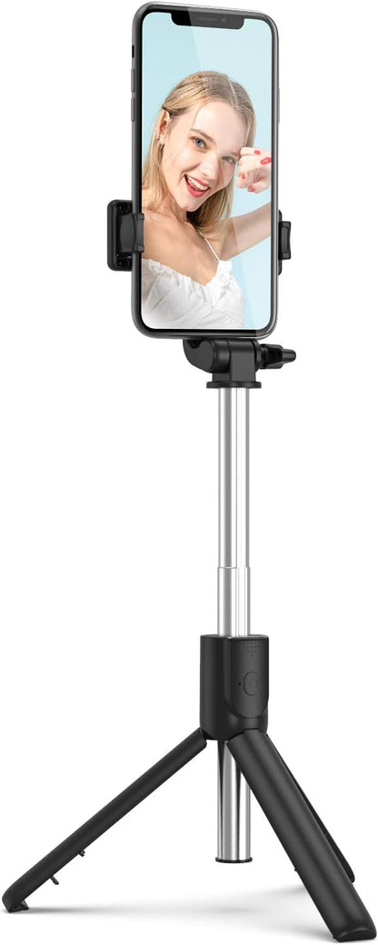 Tianle Selfie Stick, 30 Inch Phone Tripod Extendable Cell Phone Tripod Stand with Wireless Remote and Phone Holder Compatible with iPhone Android Phone for Selfie, Video Recording, Photo