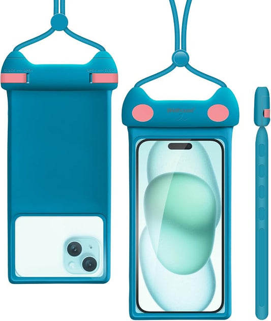 wellhouse 3D Waterproof Phone Pouch with Lanyard,Premium TPU100FT Deep Waterproof Phone Case for iPhone 17 16 15 14 13 12 Pro Max XS Samsung,Snorkeling, Surfing, Kayaking,Skiing,Hot Springs