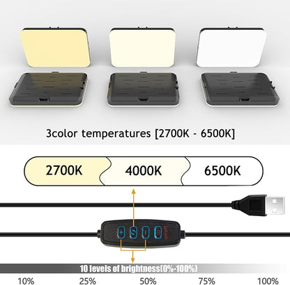 LED Selfie Light with Overhead Phone Mount，USB Powered Video Lighting Kit with Adjustable Arm Stand and 360° Phone Holder, Studio Lighting for Live Streaming, YouTube Videos, Cooking, Drawing