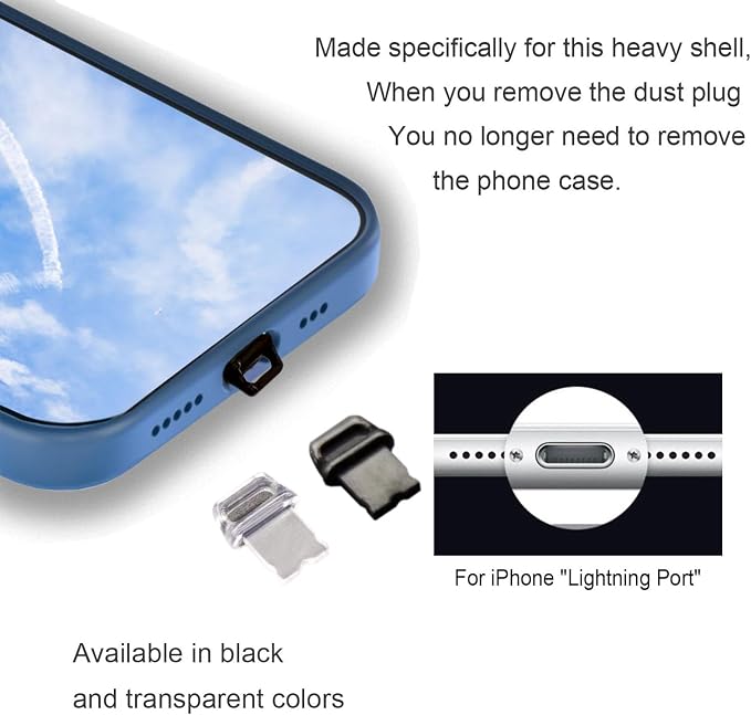 10 Packs of Easy to Grip Phone Dust Plugs, Charging Port Cover for Lightning, with Plug Bracket, Storage Box, Compatible with iPhone 14 13 12 11 X XS XR 8 7 SE