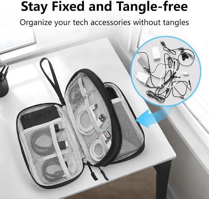Omnpak Electronics Organizer Travel Case, Tech Accessories Storage Case Portable Carrying Organizer Pouch Bag for Cable, Charger,Power Bank