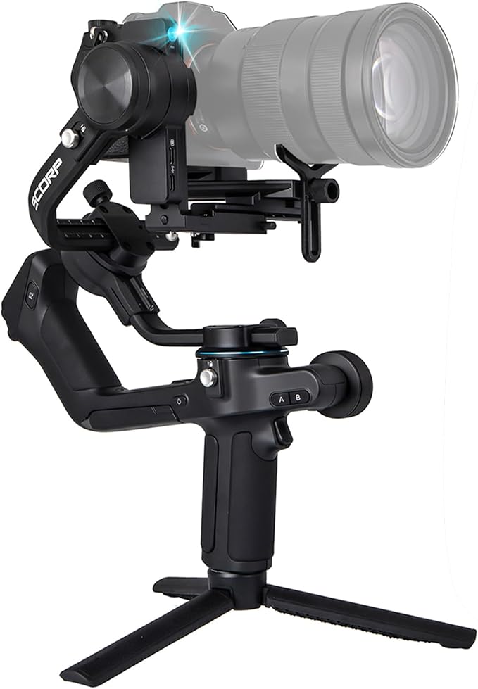 FeiyuTech SCORP 2 Built-in AI Tracker 3-Axis Gimbal Stabilizer for DSLR & Mirrorless Cameras,1.3'' Touch Screen, 5.5lbs Paylaod,13 Hours Battery Life,Quick USB-C Charge,for Sony/Canon/Nikon/Fujifilm