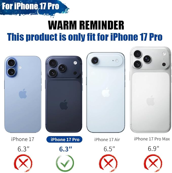Battery Case for iPhone 17 Pro, 5000mAh Rechargeable Extended Battery Charging/Charger Case, Add 100% Extra Juice (6.3 Inches) Black