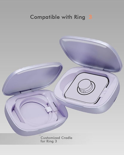 Doohoeek Updated Charging Case Compatible with Oura Ring 4 & 3 Charger, Wireless Power Station Fits Official Chargers & Fit All-Sized Rings Gen 4 & 3 1000mAh (Official Charger NOT Included), Purple