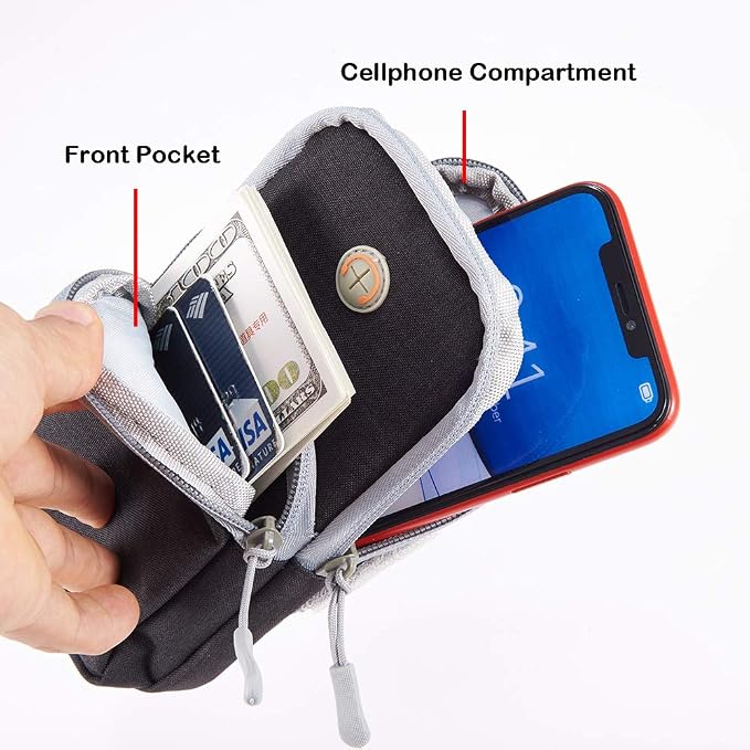 Unisex Nylon Sport Running Zipper Phone Armband Compatible with Samsung Galaxy Z Fold4, S22 5G, S21 FE 5G, Xcover 5, S21 5G, M01 Core, A01 Core, M01, A41, J2 Core, S20