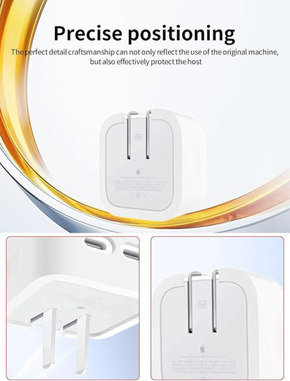 Case for Apple 35W Dual USB-C Port Compact Power Adapter, WUNIAK Soft Silicone Protective Portable Scratch Shock Resistant Shell, Protective Case for Apple 35W Dual USB-C Charger, White