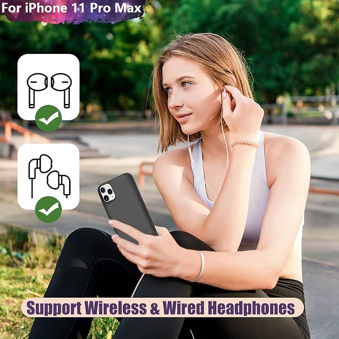 Sitong Battery Case for iPhone 11 Pro Max, 6000mAh Rechargeable Extended Battery Charging Charger Case, Add 110% Extra Juice, Support Wired Headphones Black