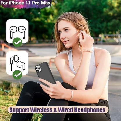 Sitong Battery Case for iPhone 11 Pro Max, 6000mAh Rechargeable Extended Battery Charging Charger Case, Add 110% Extra Juice, Support Wired Headphones Black