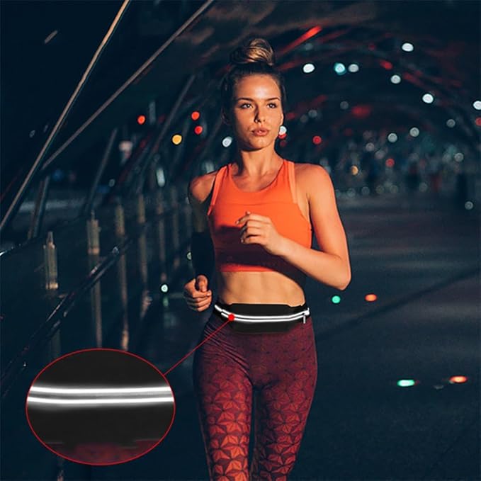 Running Belt for men,Water Resistant Fanny Pack for Women,cycling exercise travel,Reflective strips suitable for night,Slim Running adjustable size running belt bag for iPhone 17 16 15 Samsung