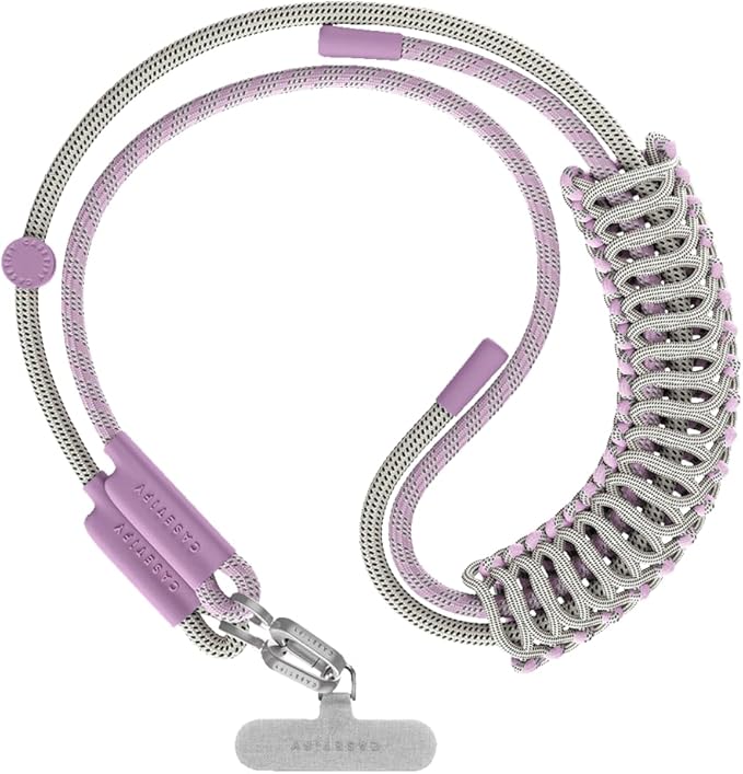 CASETiFY 8mm Braided Rope Cross-body Strap with Card - Lilac/Sage