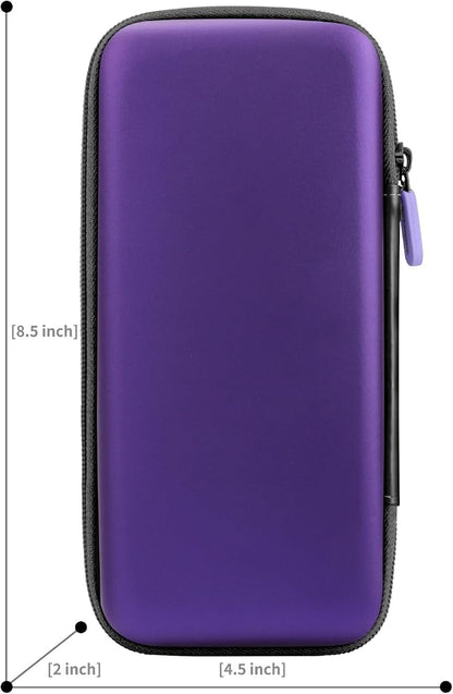 iMangoo Travel Essential Electronics Organizer Pouch Charger Case, Shockproof Dual Zipper Power Bank Cables Tech Accessories Purse, Men & Women Travel Must Have Storage Bag, 8.5x4.5x2 inch Purple
