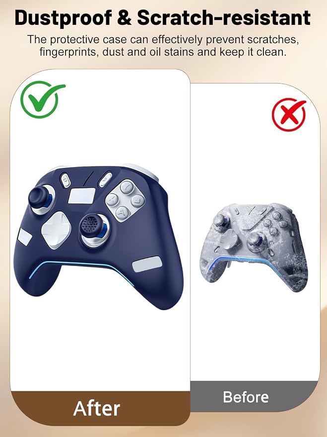 Silicone Protective Case for Flydigi Apex 5 Wireless Controller, Full-Body Protective Cover with Precise Cutout, Shockproof Dustproof Protector Sleeve & Scratch-Resistant Sleeve (Blue)