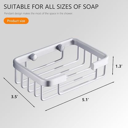 Wall Mounted Soap Dish, Bath Soap Dish for Shower, Aluminium Wall Mounted Bar Soap Holder for Bathroom Kitchen-Silver 2pcs