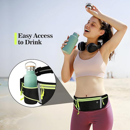 Slim Running Belt Fanny Pack for Men Women, Waist Bag, Large Capacity, Ultra-Thin Design, Waterproof, Runners Pouch Waist Pack, Phone Holder for Running Sports Walking Traveling