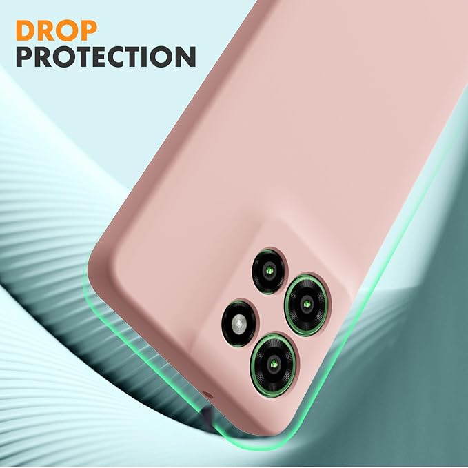 Case for Motorola Moto G Power (2025), 2 Pack Tempered Glass Screen Protectors, Soft TPU Silicone Shockproof Case-Pink