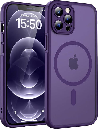 TOCOL for iPhone 12 Pro Max Case, Compatible with Magsafe Charger, Full Camera Protection, Translucent Matte for iPhone 12 Pro Max iPhone Case 6.7 inch (Midnight Purple)