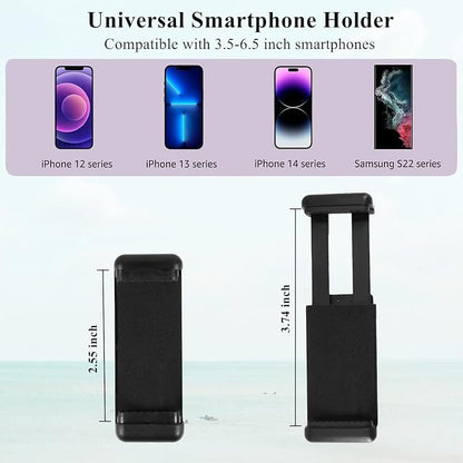 PRAQECZ Universal Cell Phone Tripod Mount Adapter, Phone Holder Clip Connector Head Used for Monopod Selfie Stick Travel Mini Flexible Tripod and More (2 Pack)