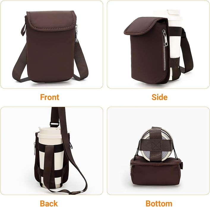 Herald Mini Phone Crossbody Bag with Water Bottle Holder, Water Bottle Carrier Bag with Strap for GYM, Hiking, Cycling