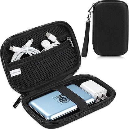CAAORDKSO 2Pack Hard Drive Carrying Case Storage Organizer Bag,Hard Travel Electronic Organizer Case for Power Bank Chargers Cables USB Flash Drive SD Card Mouse Electronic Accessories Bag(Black+Gray)