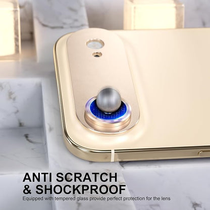 Choiche Compatible for iPhone 17 Air Camera Lens Protector, Strong Adsorption Camera Cover with 9H Tempered Glass Lens Screen Protector Metal Ring Decoration Accessories 6.5-inch (Gold)