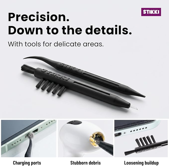 STIKKI Cleaning Putty for Electronics – Earbud & Phone Cleaning Kit with Precision Tools – Cleaner Kit & Charging Port Cleaning Compatible with iPhone & AirPod