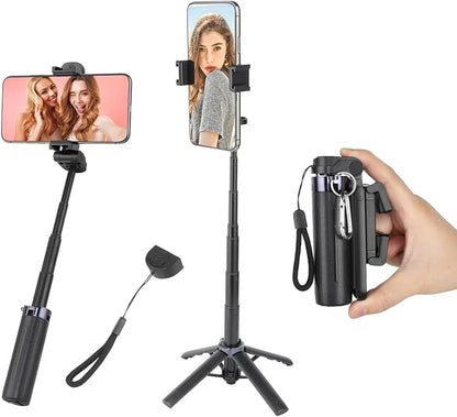 UTEBIT 40" Selfie Stick with Wireless Remote, Portable Phone Tripod Stand for iPhone & Android, Extendable Selfie Stick for Photograph, Live Streaming, Video Recording, Compatible with All Cellphones