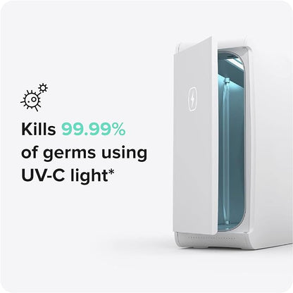 PhoneSoap XL (HomeSoap) UV Llight Sanitizer | 360° UV Sanitizing Box & Charger | Large Capacity | Sanitizes Tablets, Baby Bottles, Remotes, Toys & More (White)