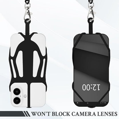 HOTEMIA Silicone Phone Lanyard Holder with Carabiner, Universal Phone Strap,Anti-Theft Phone Case with retractable tether
