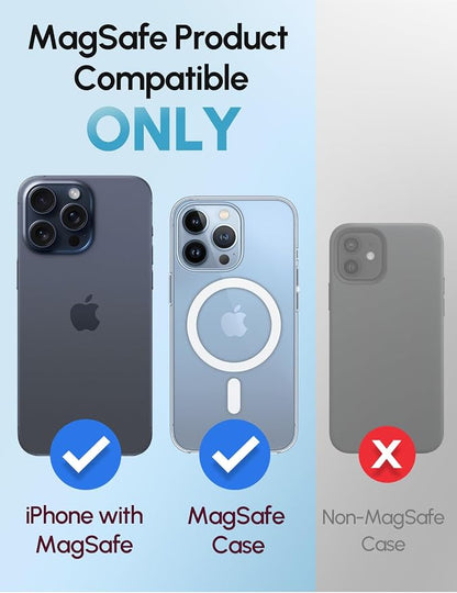 for Magsafe Phone Grip for iPhone - Magnetic Phone Ring Holder Detachable for iPhone 17 - Comfortable Finger Phone Loop Grip for Apple 16/15/14/13/12,Blue