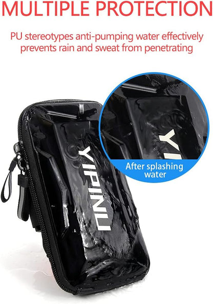 Dxyufazhe Outdoor Sports Multifunctional Armband Waterproof Running Sports Fitness Mobile Arm Bag, Compatible with iPhone 15 Pro Max 15 XS XR 8, Galaxy S25 S20 S10 Plus for Men & Women (Black)