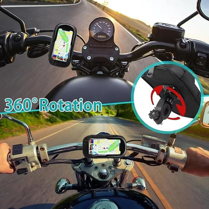 Bike Frame Bag Waterproof Bicycle Phone Holder Pouch Smartphone Mount 360° Rotatable Touchscreen Zipper Handlebar Bag Sun Visor Rain Cover Motorbike Scooter Scooty