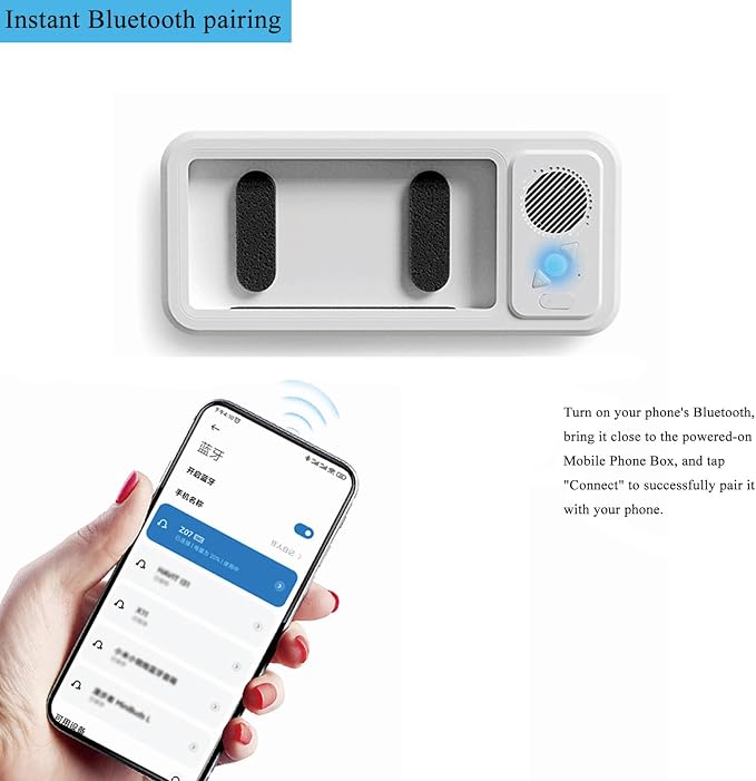 Shower Phone Holder with Wireless Bluetooth Speaker,Waterproof, Secure Attachment for Any Phone, Hands-Free Bathroom Entertainment, Play Music and Take Calls