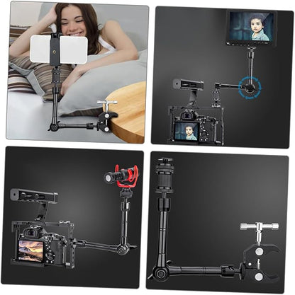 Adjustable Clip on Phone Holder Stand Rotatable Arm Mobile Phone Mount for Desk Car Bedroom Office Hands Free Viewing