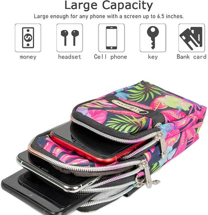 Sports Armband Outdoor Sweat-Proof Running Armbag Cross-Body Shoulder Casual Wallet Purse Gym Fitness Cell Phone Bag Key Holder for iPhone 13 Pro/ 12 Pro/Xs Max/Xr,Galaxy S10 Plus, P30 Pro (#22)