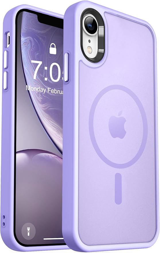 MOCCA Strong Magnetic for iPhone XR Phone Case, [Compatible with Magsafe][Mil-Grade Drop Protection] Slim Thin Translucent Matte Protective Cover Case for iPhone XR Case 6.1'', Light Purple