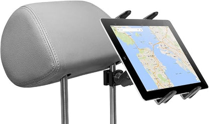 ARKON Mounts Slim-Grip Car Headrest Tablet Holder | Strong Grip Headrest Clamp with Universal Tablet Holder | Adjustable Robust Shaft | Compatible with iPad, Samsung, Pixel, and More